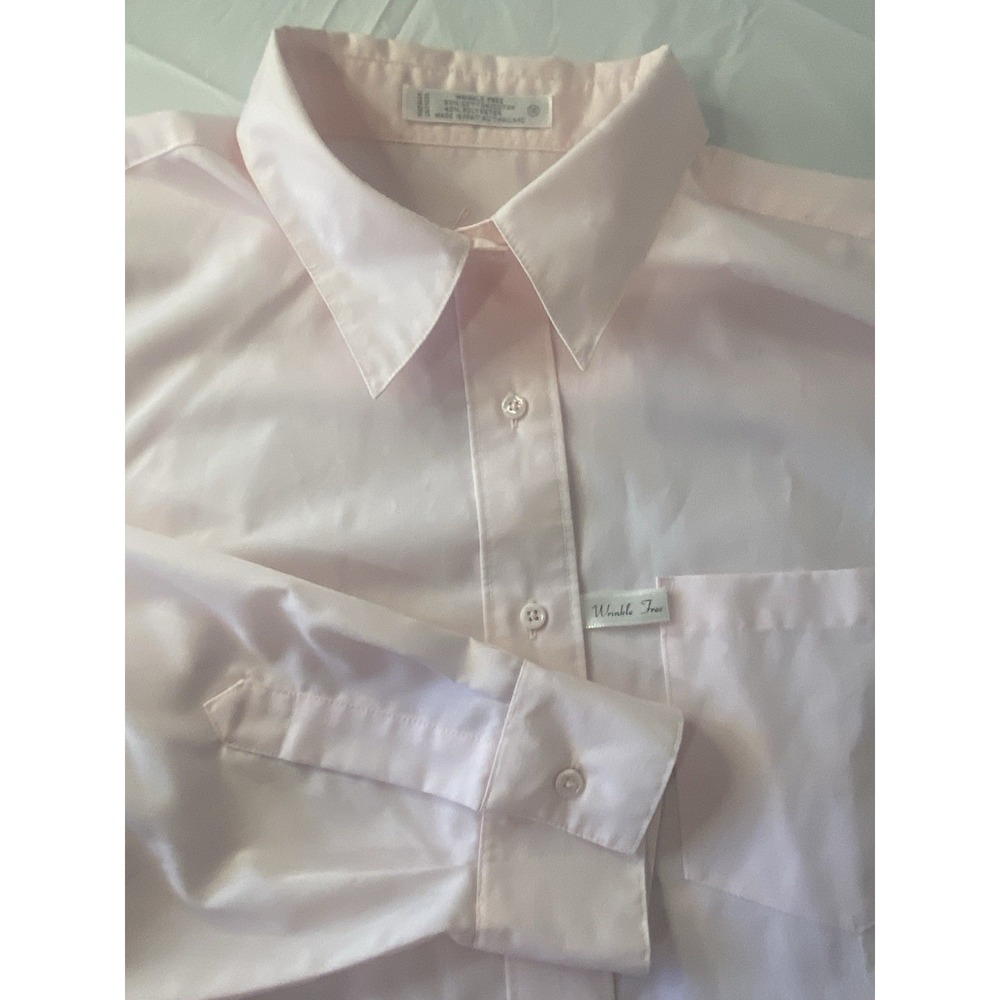 Men's FoxCroft‎ Wrinkle Free Pink Long Sleeve Dress Shirt- Size 16- Very Nice